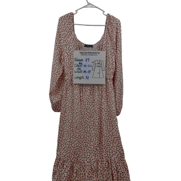 Floral Maxi Boho-Inspired Dress W/Long Sleeves & Button Front By Gaovot - LARGE - Picture 9 of 9